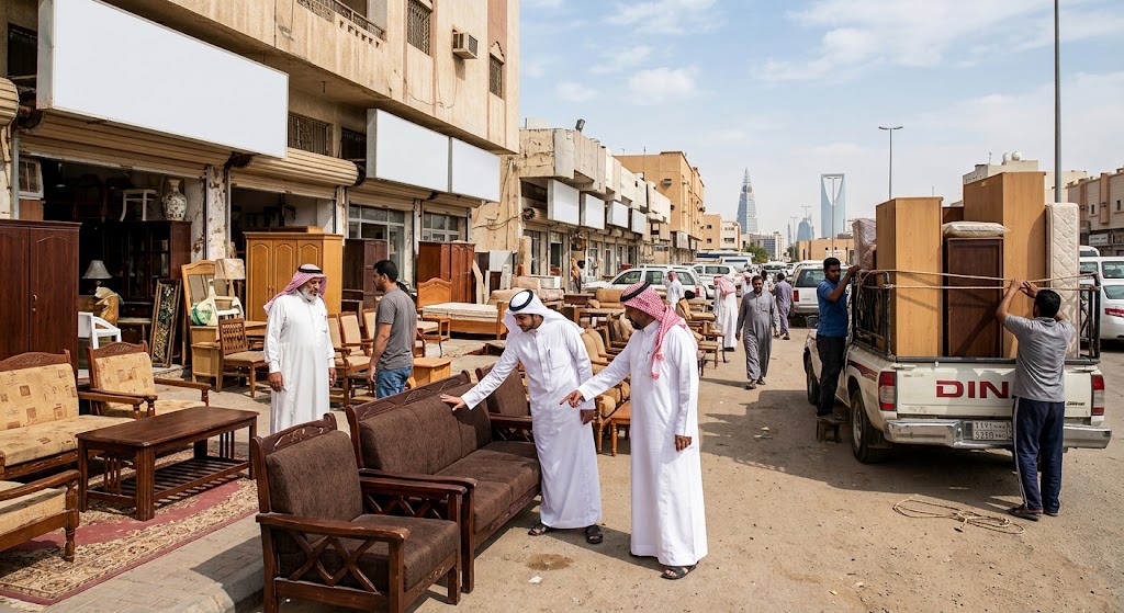 أثاث منزلي بحالة جيدة مخصص لخدمات شراء الاثاث المستعمل حي المونسية بالرياض