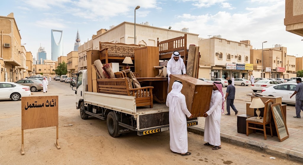 فريق متخصص يقوم بتقييم وشراء الأثاث المستعمل ضمن خدمات شراء الاثاث المستعمل حي السلي بالرياض