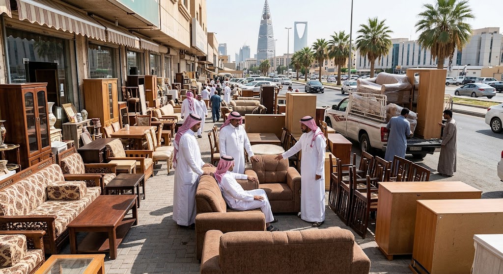 فريق متخصص يقوم بتقييم وشراء الأثاث المستعمل ضمن خدمات شراء الاثاث المستعمل حي منفوحة بالرياض
