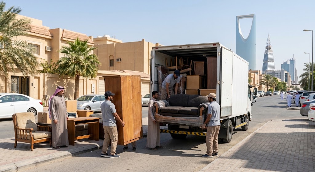 فريق متخصص يقوم بتقييم وشراء الأثاث المستعمل ضمن خدمات شراء الاثاث المستعمل حي الخليج بالرياض